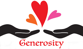 Generosity graphic with hearts and hands